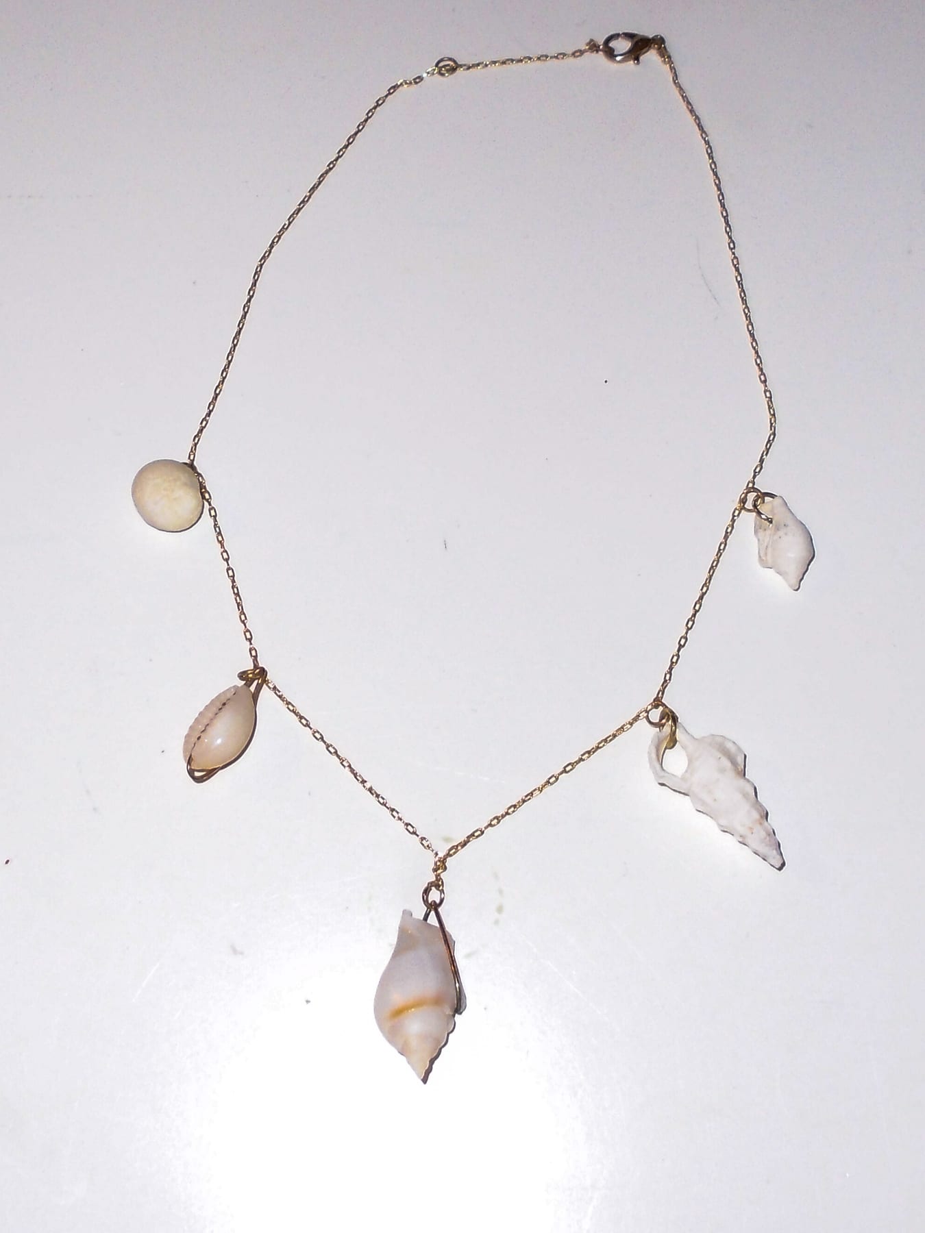 Five Shell Charm Necklace